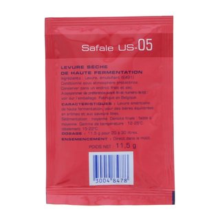 Trockenhefe obergärig, Safale US-05