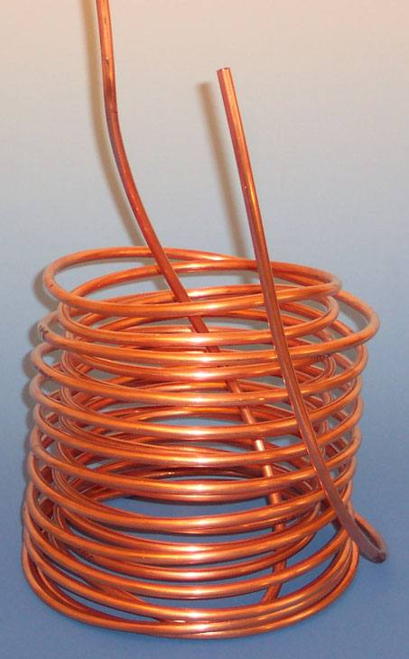 Kupferkühler groß, ca. 20 m Kühlleitung Kupferkühler groß, ca. 20 m Kühlleitung