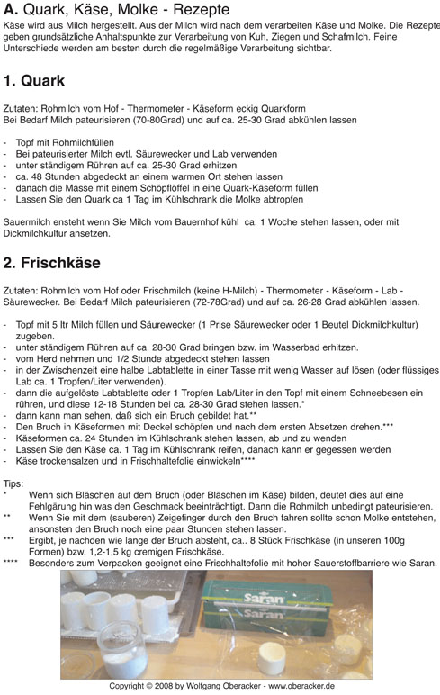 Recette de fromage blanc et fromage à la crème